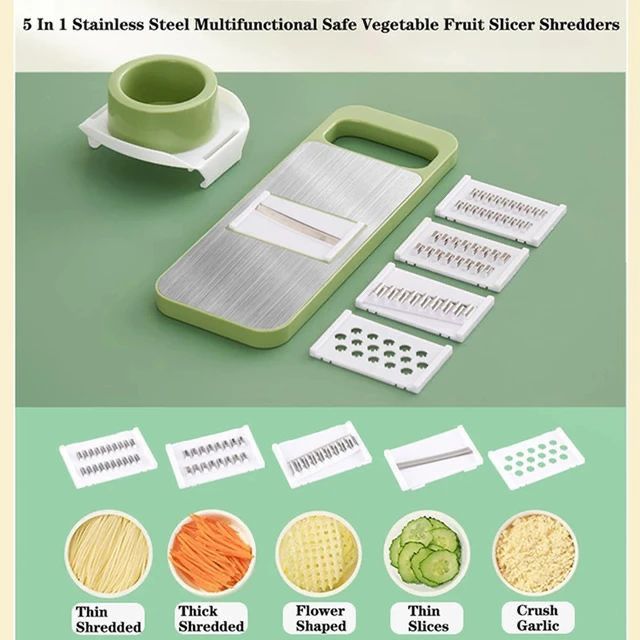 5 in 1 Vegetable Stainless Steel Cutter on Sale (Ramzan Offer)