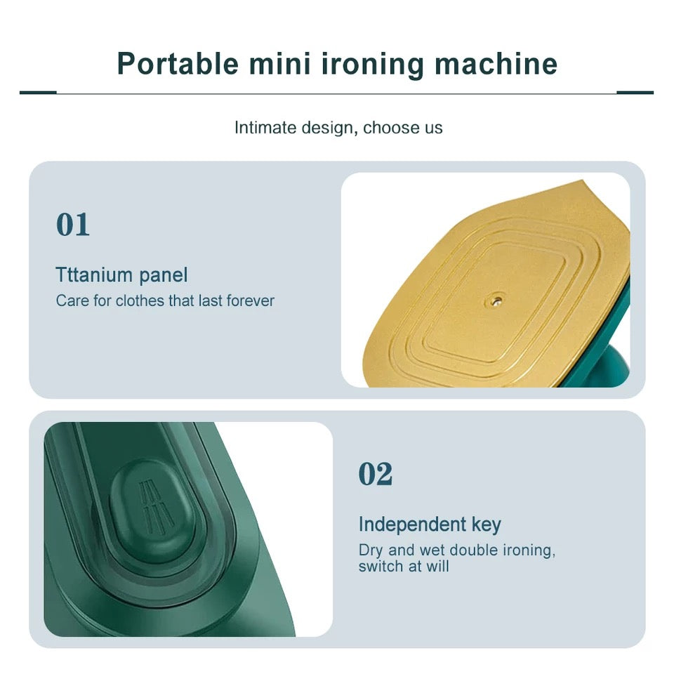 Portable Iron Steamer (💨 Fast-Heat Steam Technology)